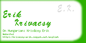 erik krivacsy business card