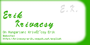 erik krivacsy business card